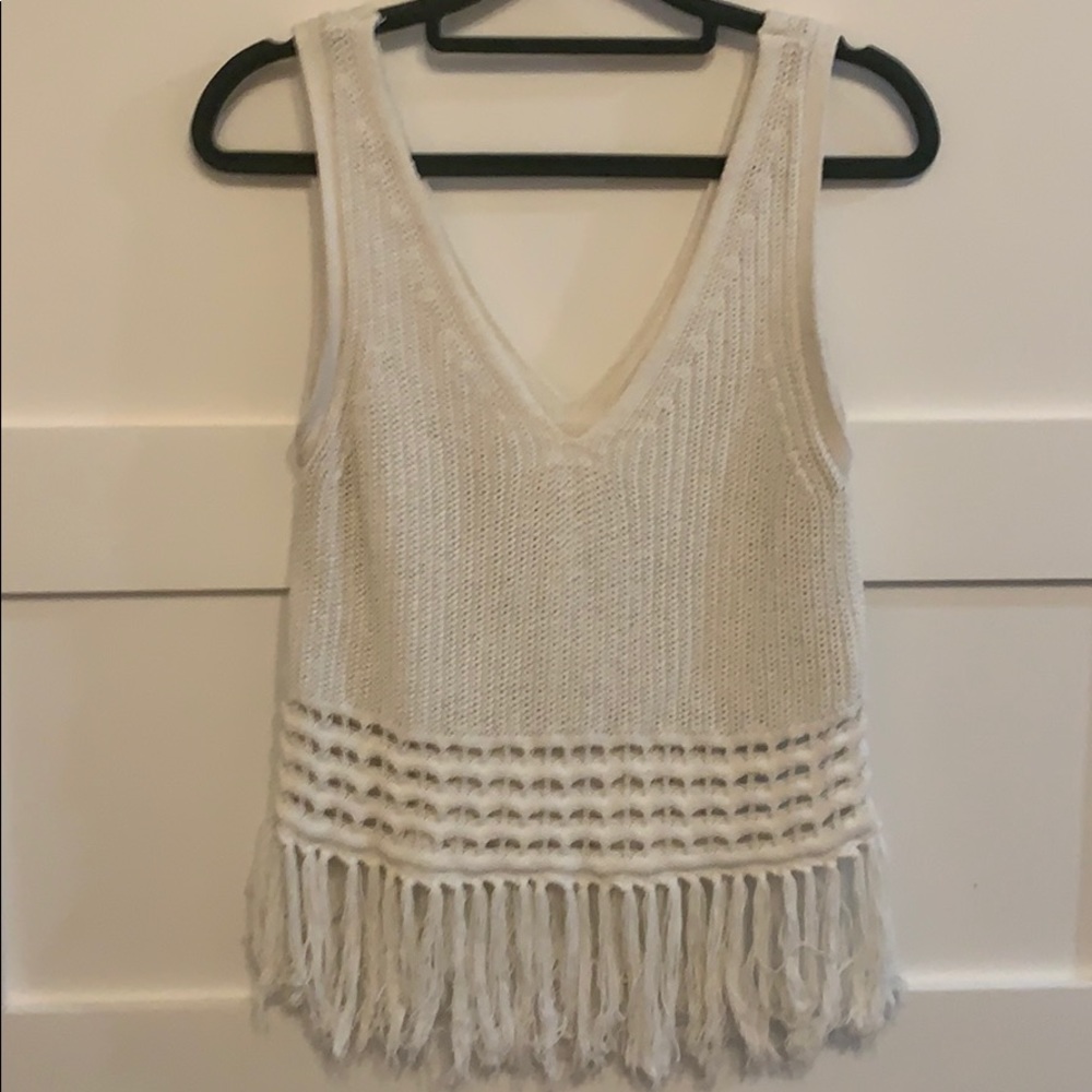 Club Monaco knit tank with fringe